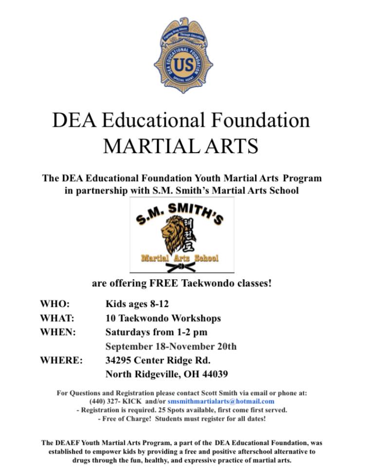 DEA Educational Foundation Youth Martial Arts Program